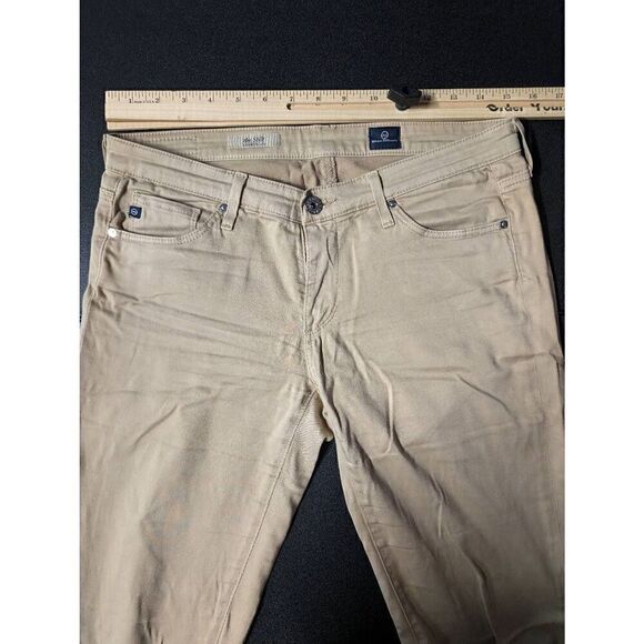 Ag Adriano Goldschmied Mid Rise Silt Cigarette Leg The Prima Crop Tan Women's Si - Picture 8 of 9